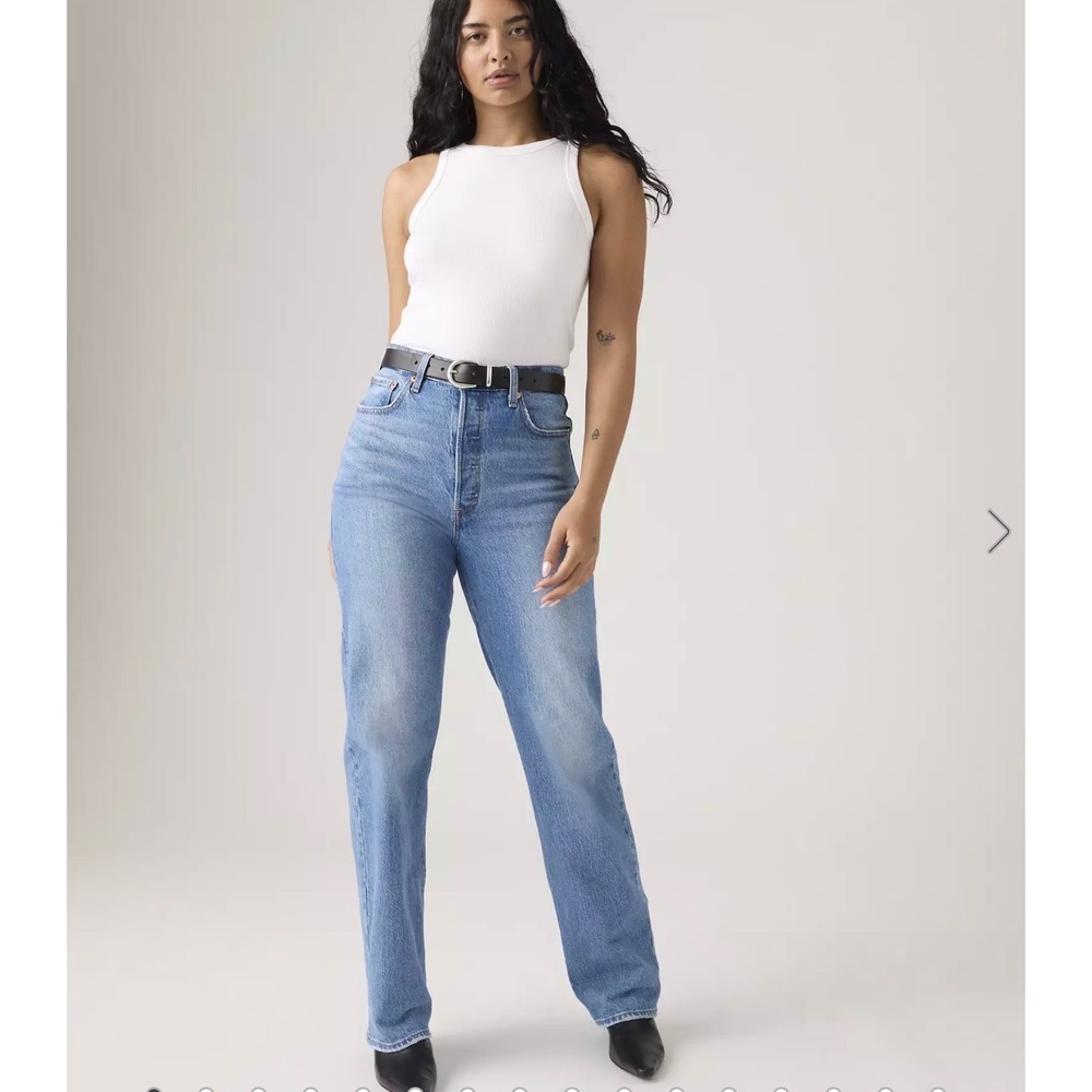 NWT Levi's Ribcage‎ Full Length Jeans Dance Around Wash 24x32 High Rise